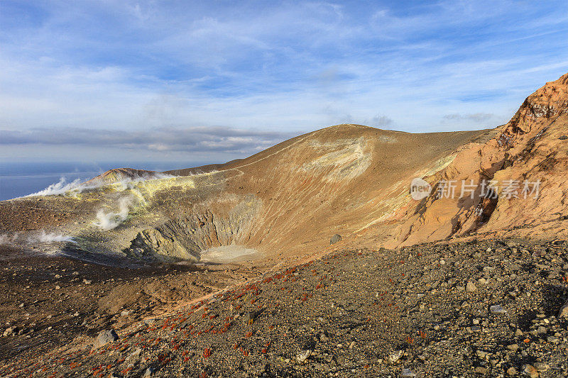 火山-大坑，Aeolian岛- Sicily